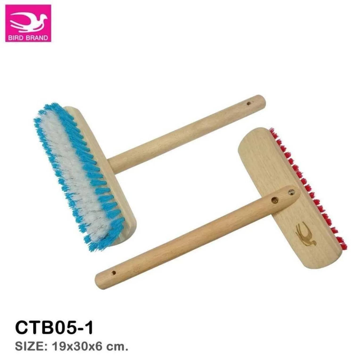 แปรงน้ำขนสองสีตรานก+ด้าม (CTB05-1) 1